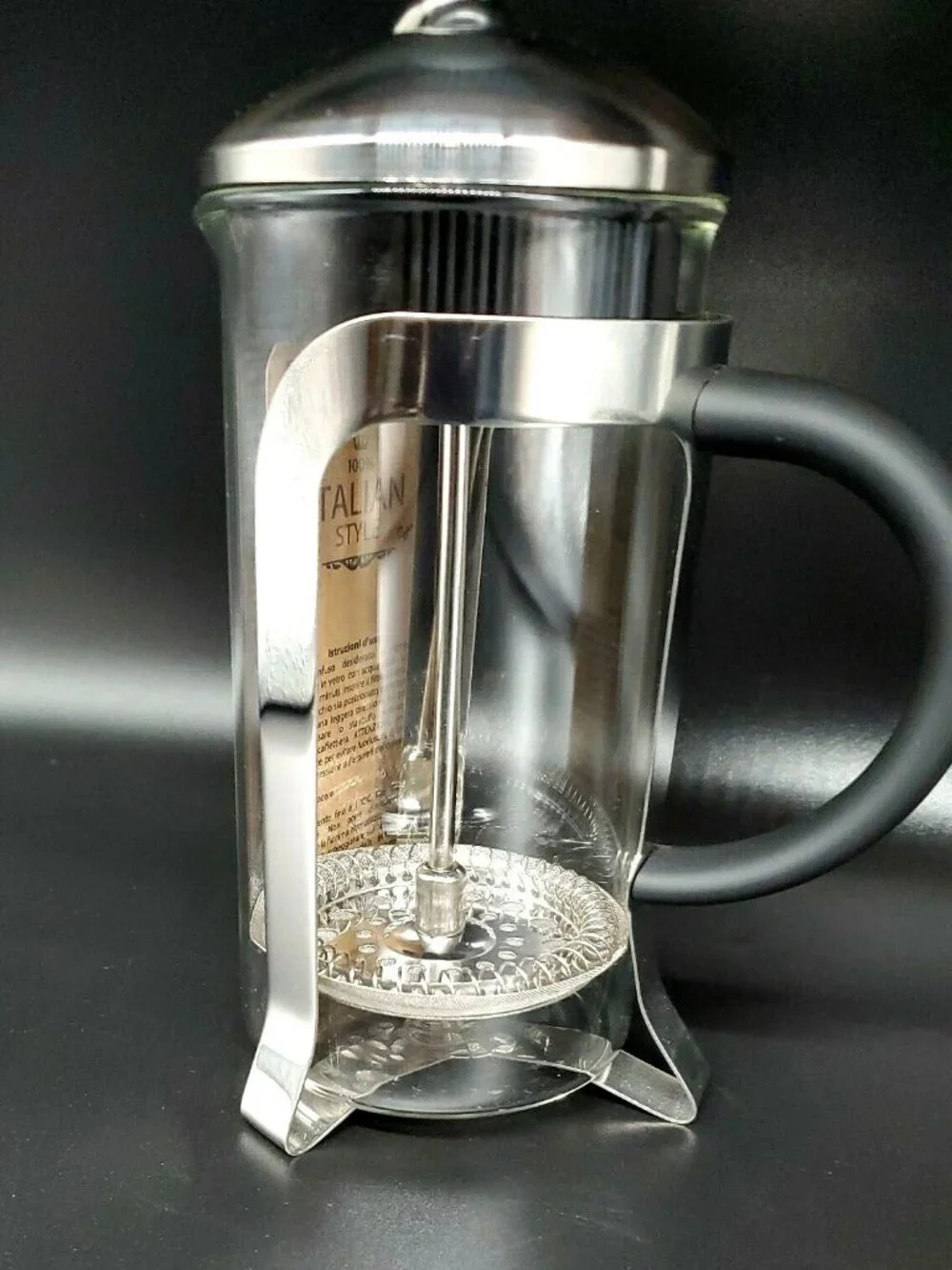 BRANDANI Coffee Tea French Press Stainless Steel Glass 100% Italian Style